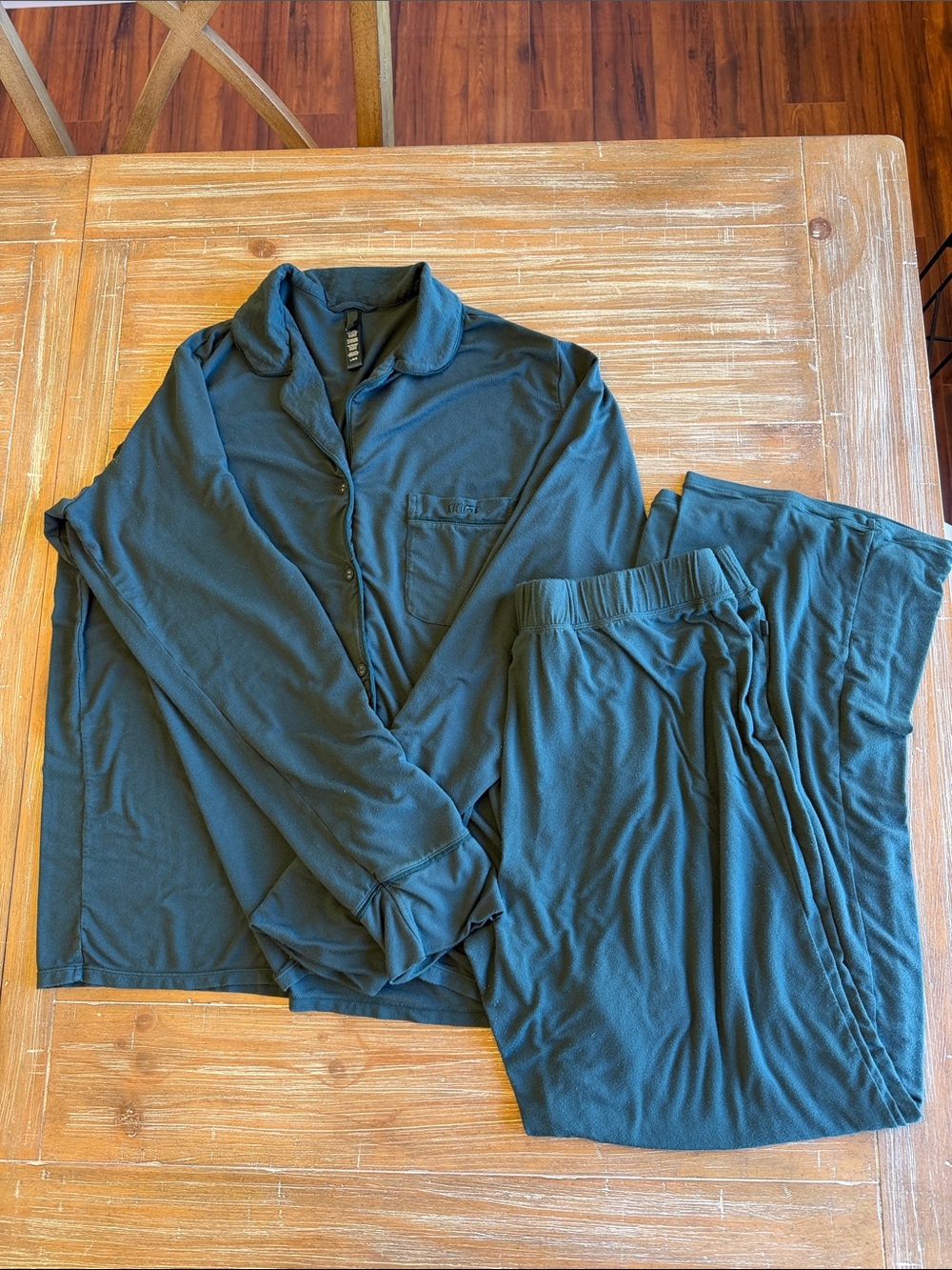 Skims Long Sleeve Button Up Pajama Set